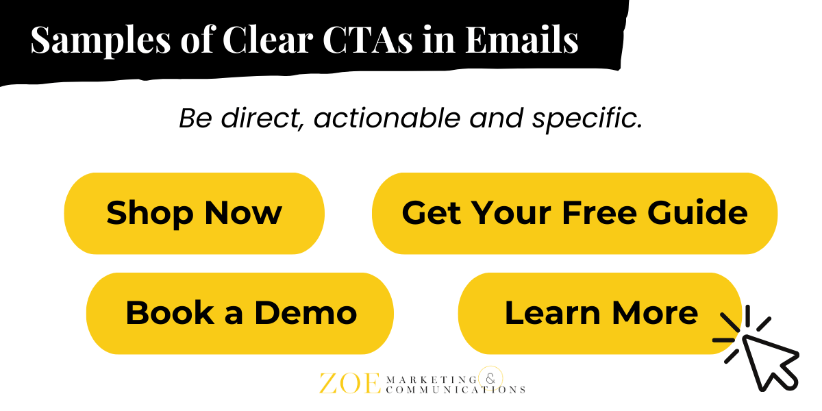 Email Marketing Checklist - Samples of Clear CTAs in Emails