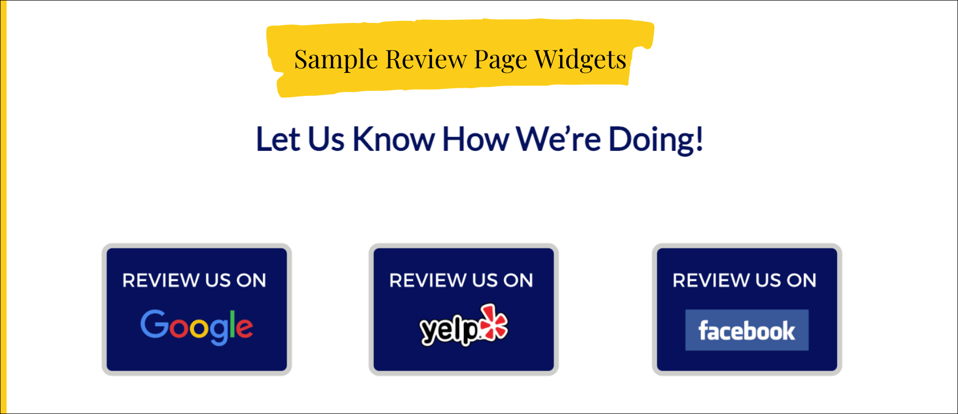 Exemple de widget d'évaluation GBP