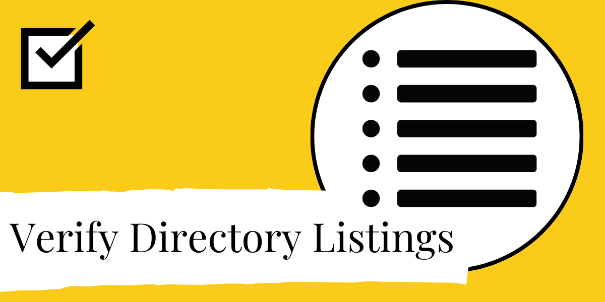 Pre Marketing Checklist-Verify Directory Listings