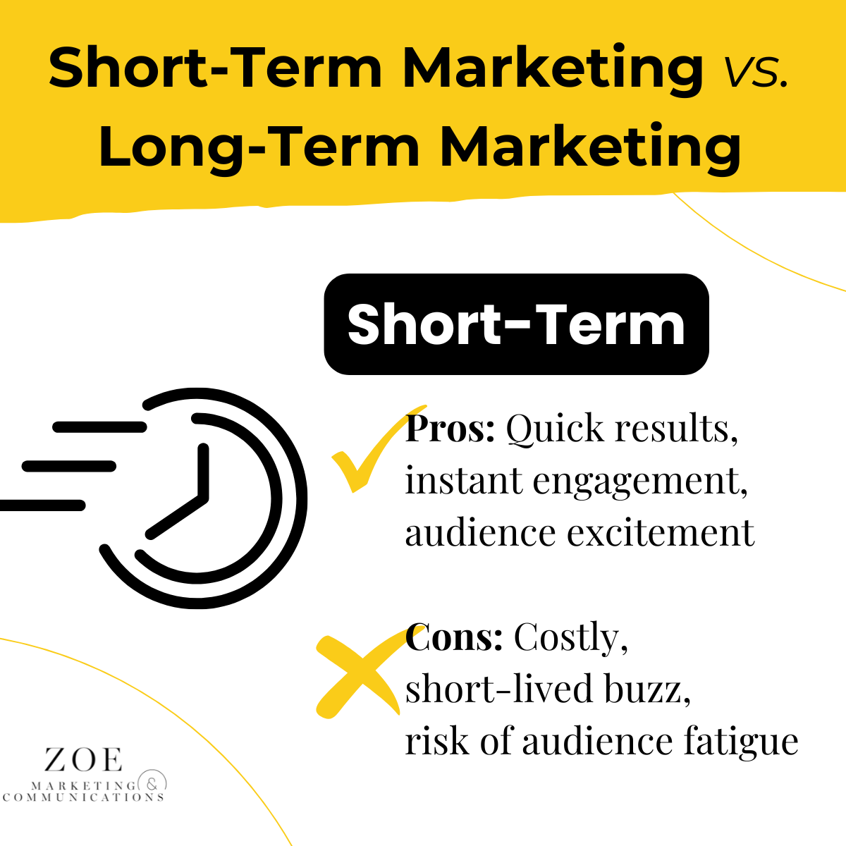 Zoe Social Short Term Marketing vs Long Term Marketing - Short